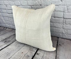20 x 20 Hemp Turkish Cushion Natural Grayish White Pillow Cushion Cover #6527
