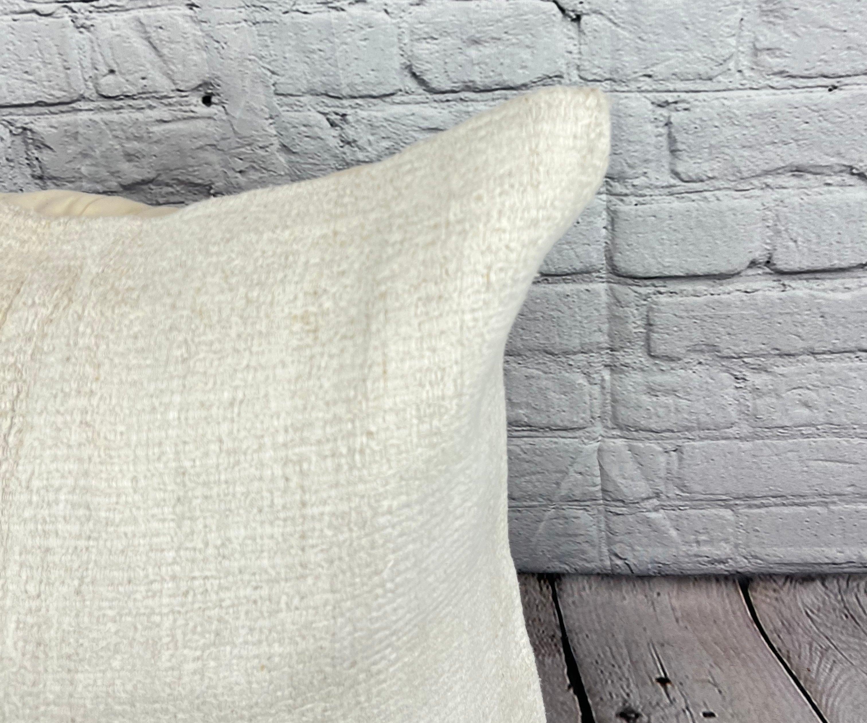 Turco Cuscino turco in canapa 20 x 20 Nature grigio-bianco Copricuscino #6527 in vendita