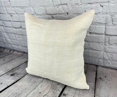 20 x 20 Hemp Turkish Cushion Natural Grayish White Pillow Cushion Cover #6531