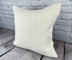 20 x 20 Hemp Turkish Cushion Natural Grayish White Pillow Cushion Cover #6533