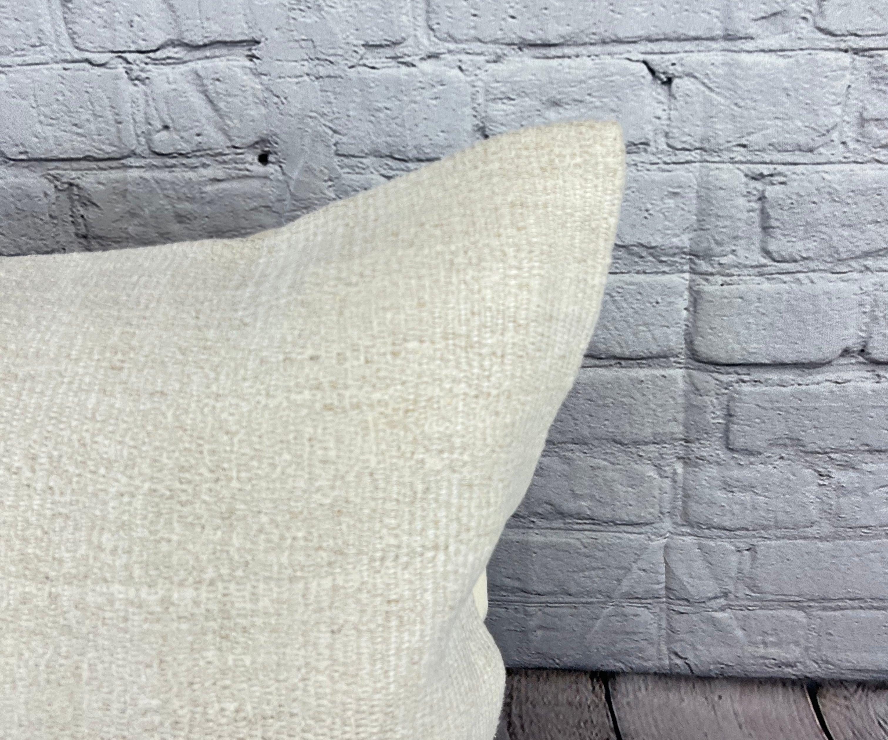 Turc Coussin de coussin turc à ourlet 20 x 20, blanc naturel grisâtre, couvercle de coussin n°6533 en vente