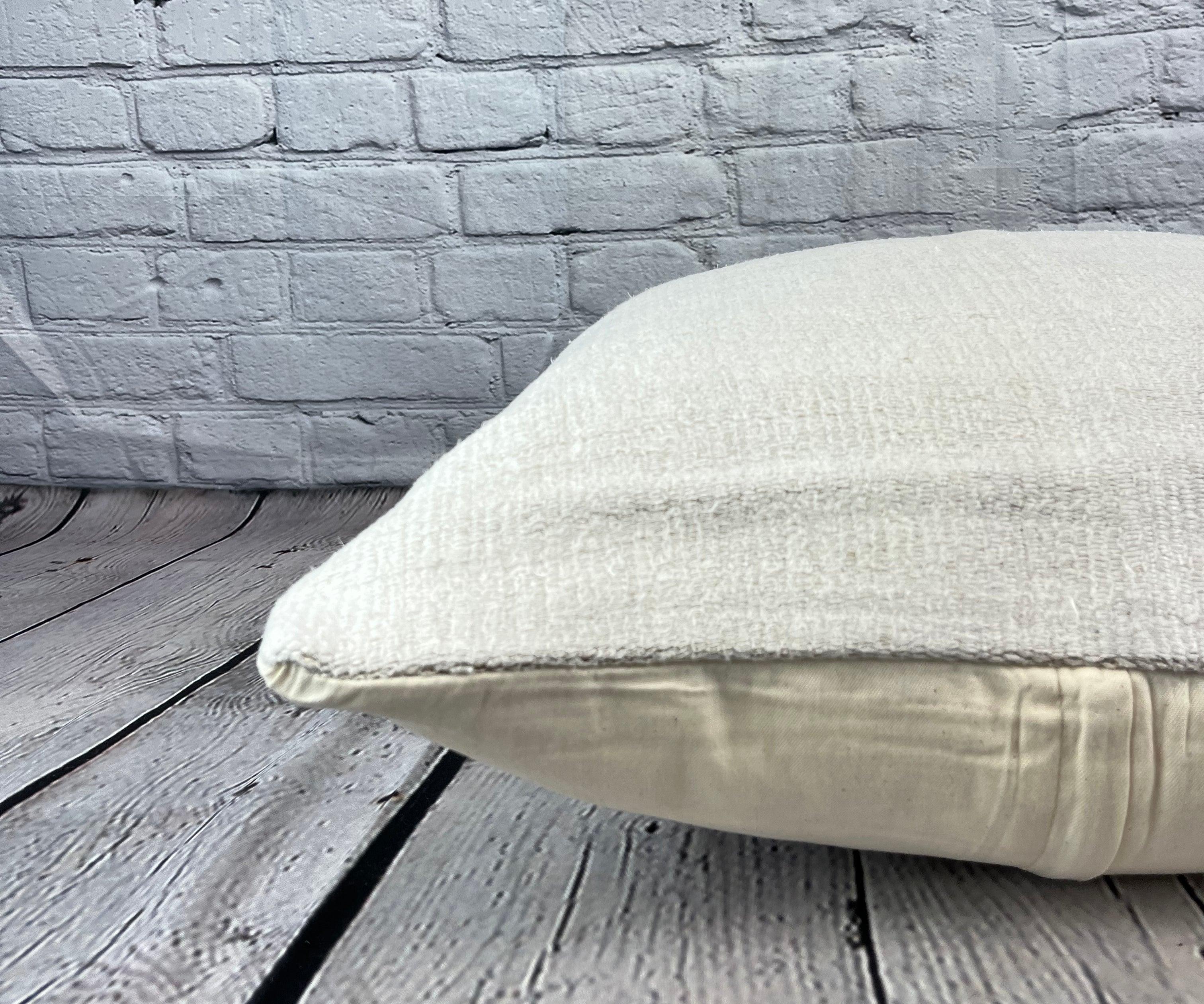 20 x 20 Hemp Turkish Cushion Natural Grayish White Pillow Cushion Cover #6541 In New Condition For Sale In Houston, TX