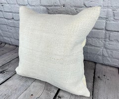 20 x 20 Hemp Turkish Cushion Natural Grayish White Pillow Cushion Cover #6542