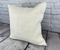 20 x 20 Hemp Turkish Cushion Natural Grayish White Pillow Cushion Cover #6545