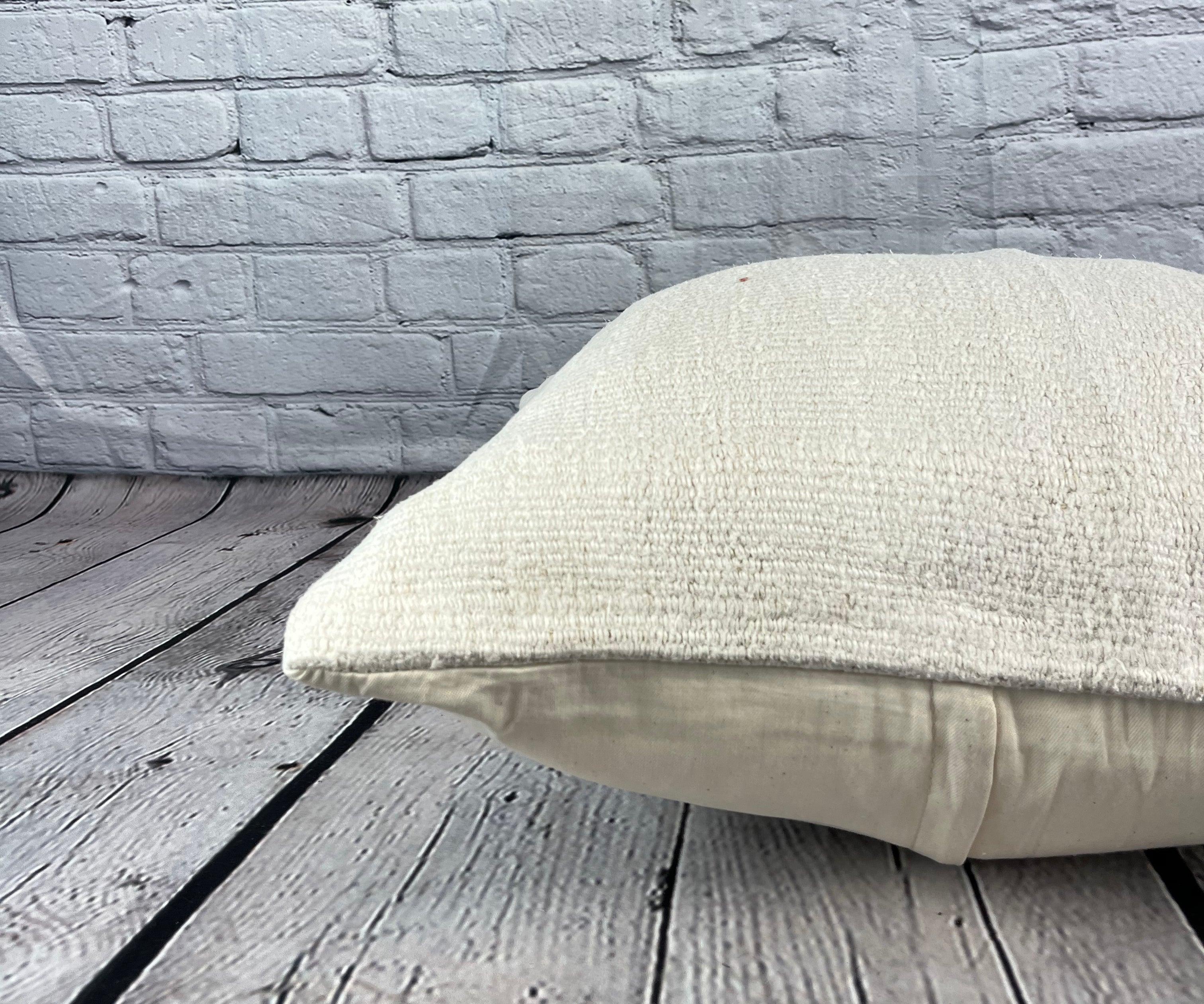 20 x 20 Hemp Turkish Cushion Natural Grayish White Pillow Cushion Cover #6545 In New Condition For Sale In Houston, TX