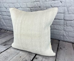 20 x 20 Hemp Turkish Cushion Natural Grayish White Pillow Cushion Cover #6546