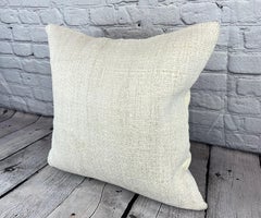 20 x 20 Hemp Turkish Cushion Natural Grayish White Pillow Cushion Cover #6553
