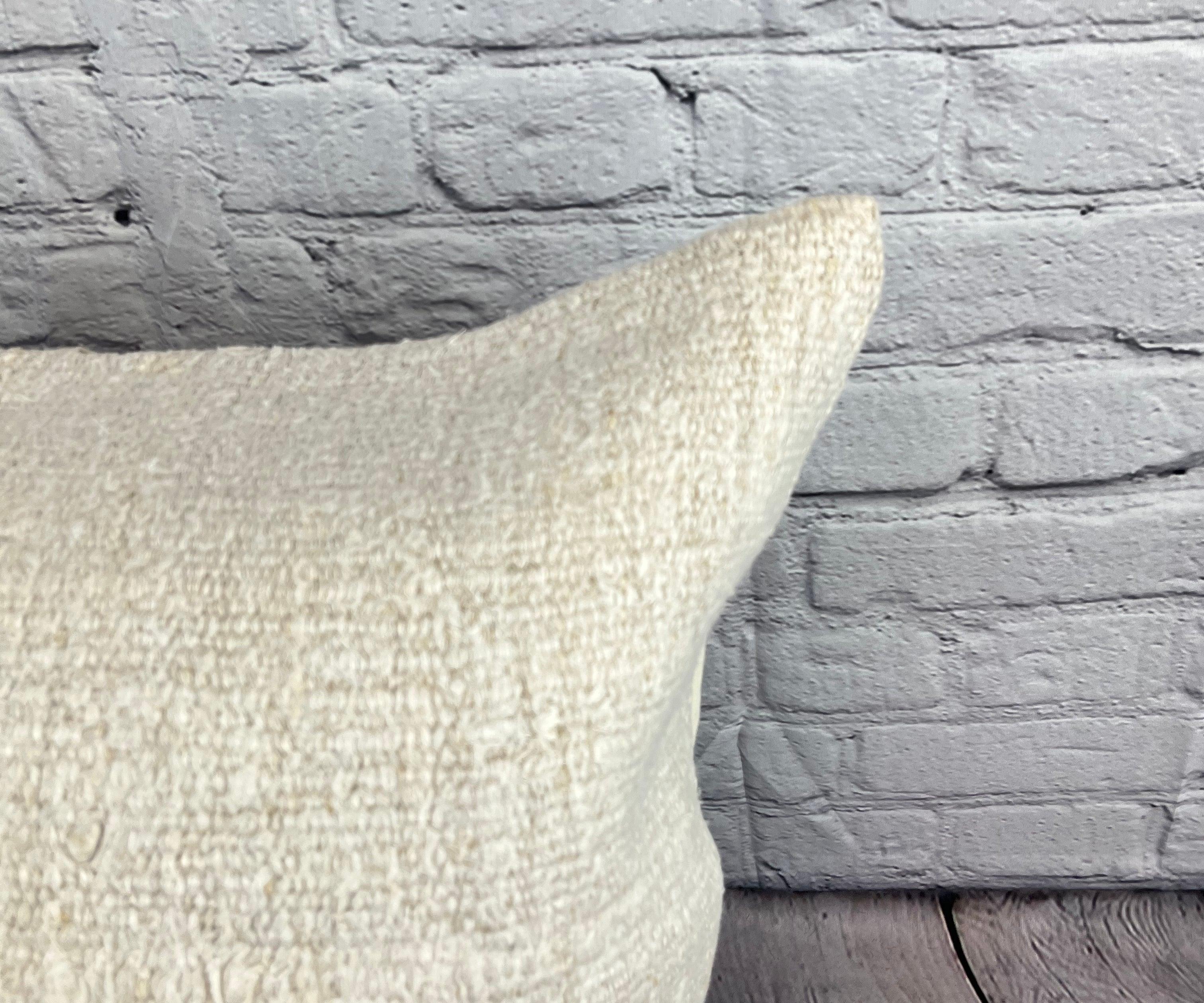 Turc Coussin de coussin turc à ourlet 20 x 20, blanc naturel grisâtre, couvercle n° 6557 en vente