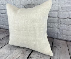 20 x 20 Hemp Turkish Cushion Natural Grayish White Pillow Cushion Cover #6563