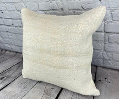 20 x 20 Hemp Turkish Cushion Natural Grayish White Pillow Cushion Cover #6567