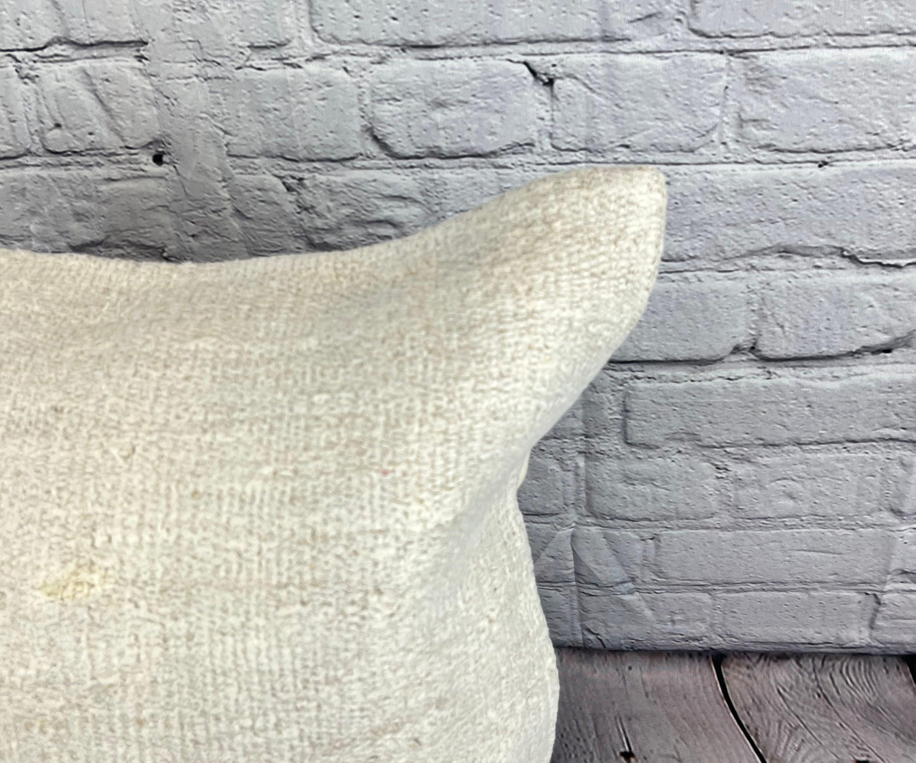 Turc Coussin de coussin turc à ourlet 20 x 20, blanc naturel grisâtre, couvercle n° 6569 en vente