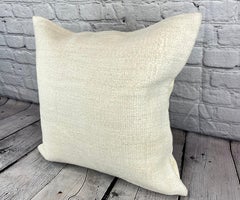 20 x 20 Hemp Turkish Cushion Natural Grayish White Pillow Cushion Cover #6571