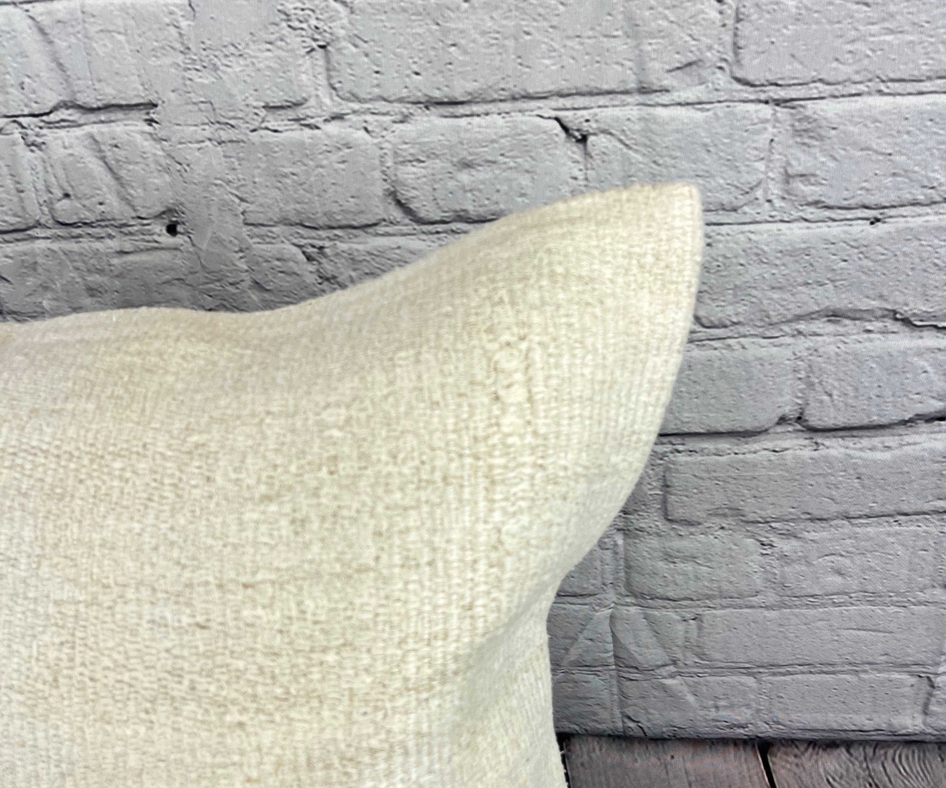 Turc Coussin de coussin turc à ourlet 20 x 20, blanc naturel grisâtre, couvercle de coussin n°6571 en vente