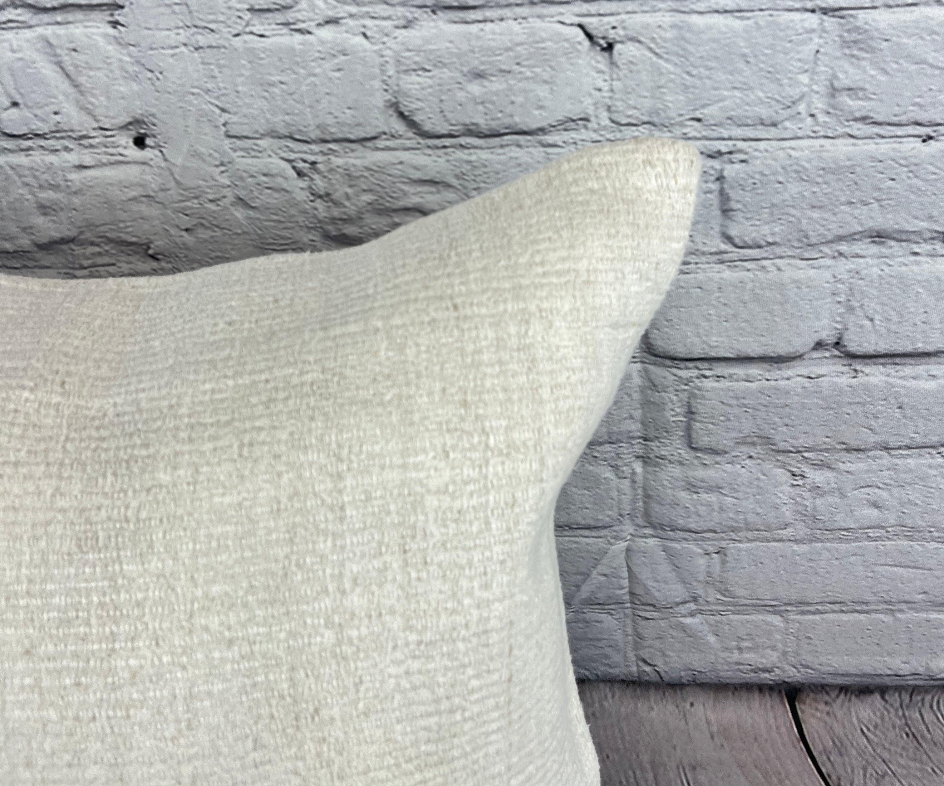 Turc Coussin de coussin turc à ourlet 20 x 20, blanc naturel grisâtre, couvercle de coussin n°6573 en vente