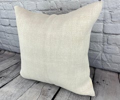 20 x 20 Hemp Turkish Cushion Natural Grayish White Pillow Cushion Cover #6574