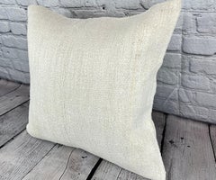 20 x 20 Hemp Turkish Cushion Natural Grayish White Pillow Cushion Cover #6581