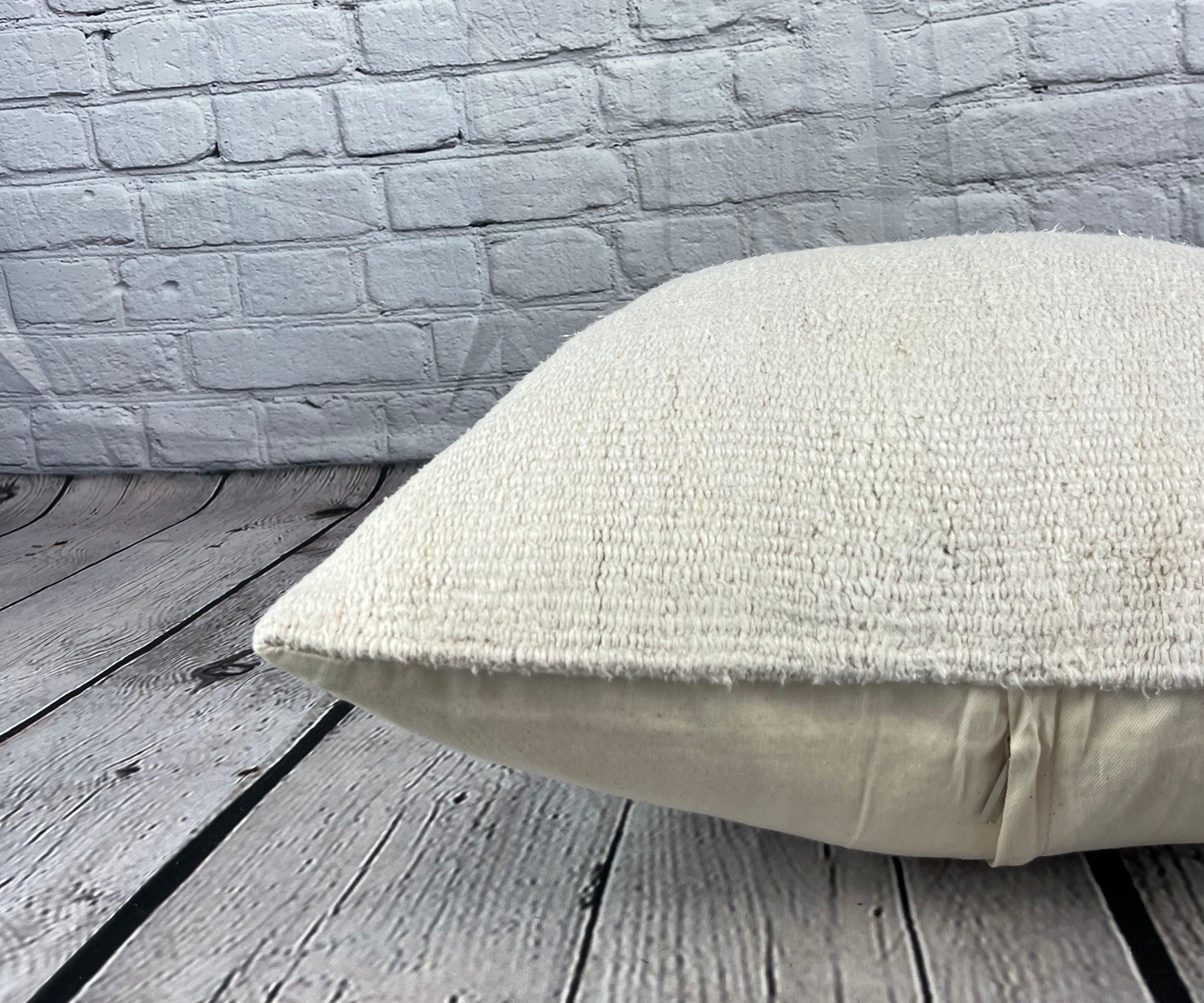 20 x 20 Cojín Turco de Cáñamo Blanco Grisáceo Natural Funda de Cojín #6582 en Nuevo estado para la venta en Houston, TX