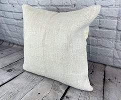20 x 20 Hemp Turkish Cushion Natural Grayish White Pillow Cushion Cover #6583