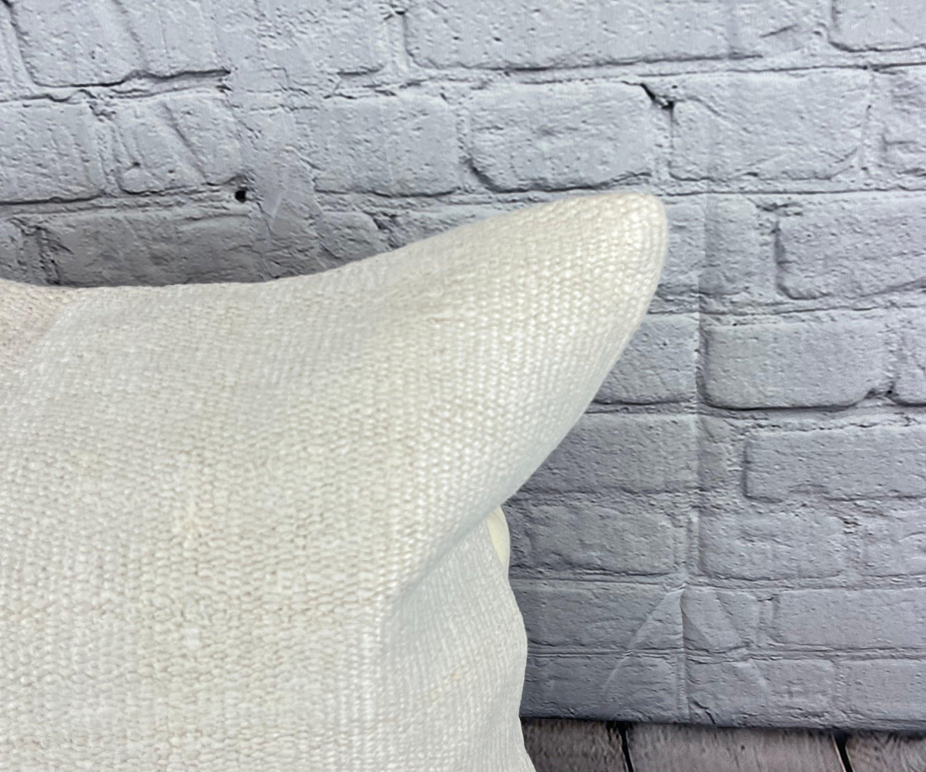 Turc Coussin de coussin turc à ourlet 20 x 20, blanc naturel grisâtre, couvercle de coussin n°6584 en vente