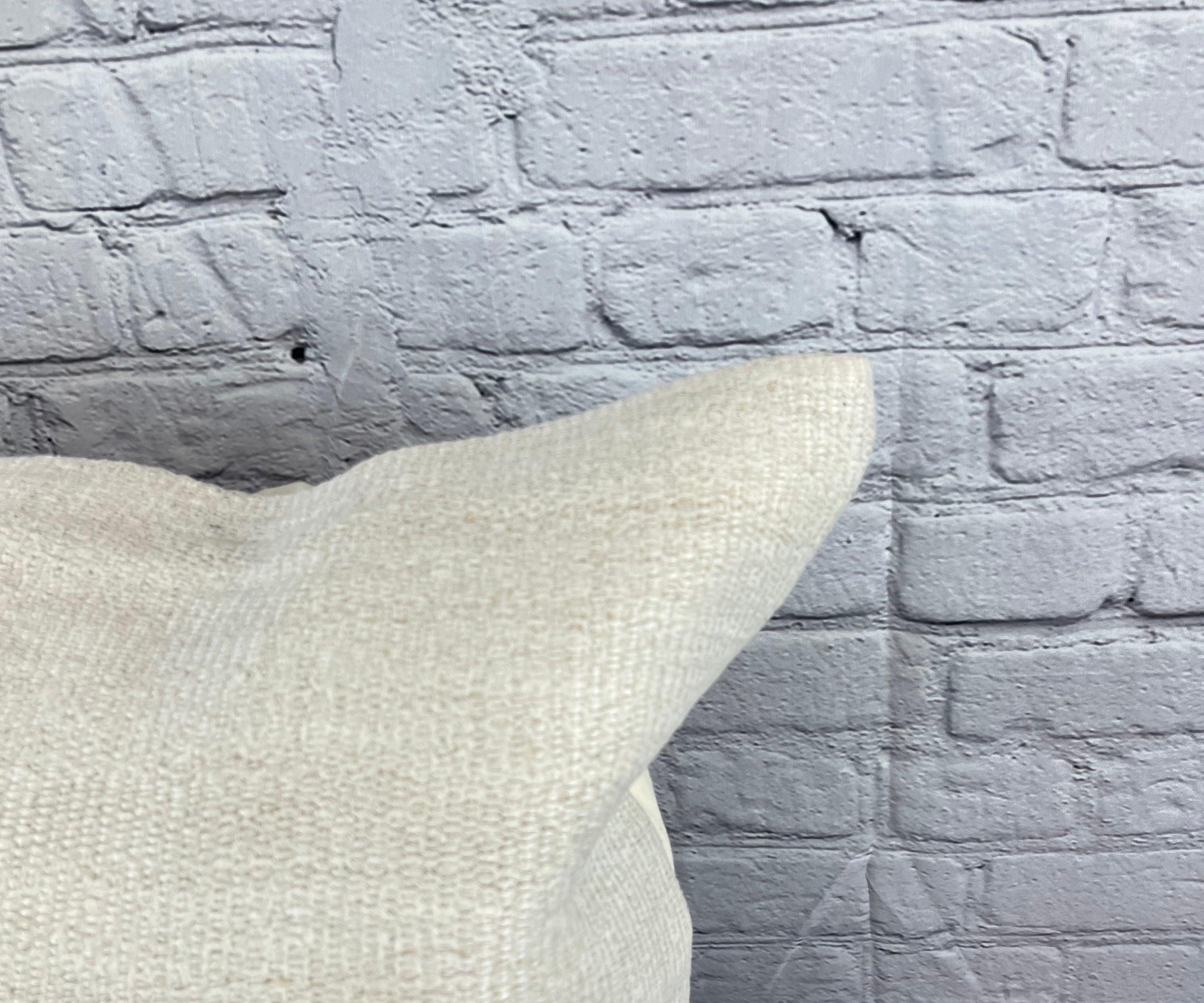 Turc Coussin de coussin turc à ourlet 20 x 20, blanc naturel grisâtre, couvercle n° 6585 en vente