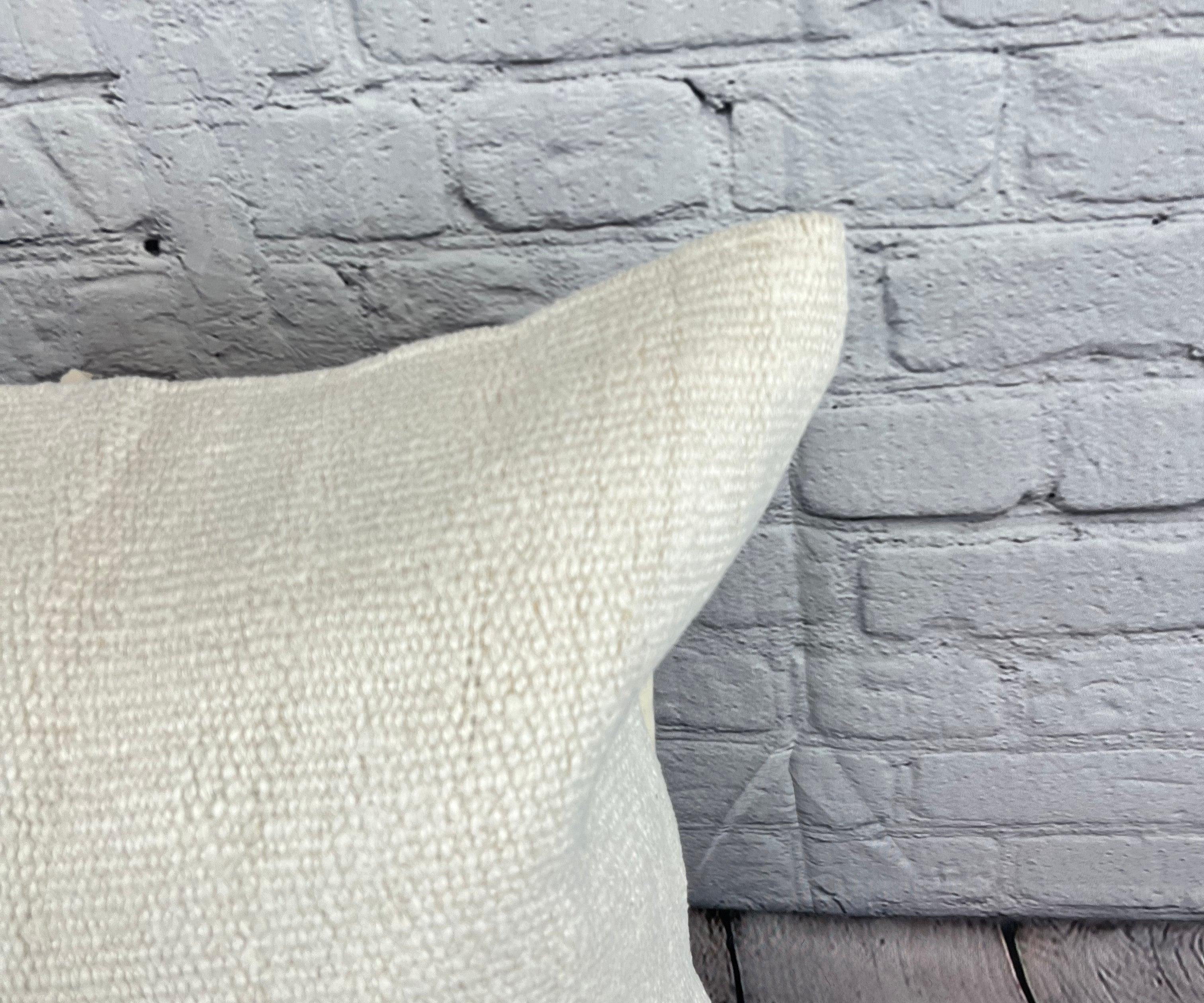 Turc Coussin de coussin turc à ourlet 20 x 20, blanc naturel grisâtre, couvercle n° 6586 en vente
