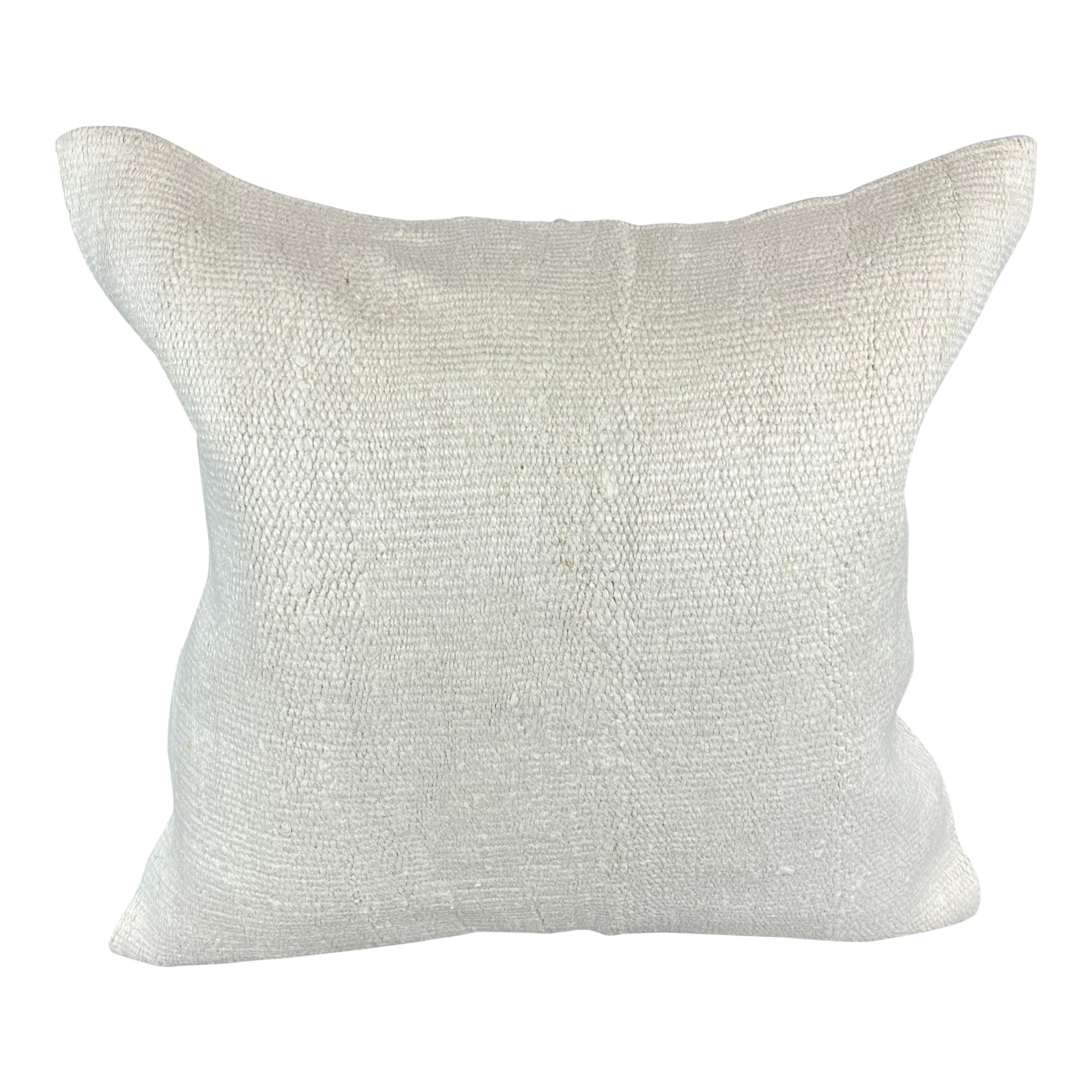 Cuscino turco in canapa 20 x 20 Nature grigio-bianco Copricuscino #6586 in vendita