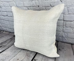 20 x 20 Hemp Turkish Cushion Natural Grayish White Pillow Cushion Cover #6591