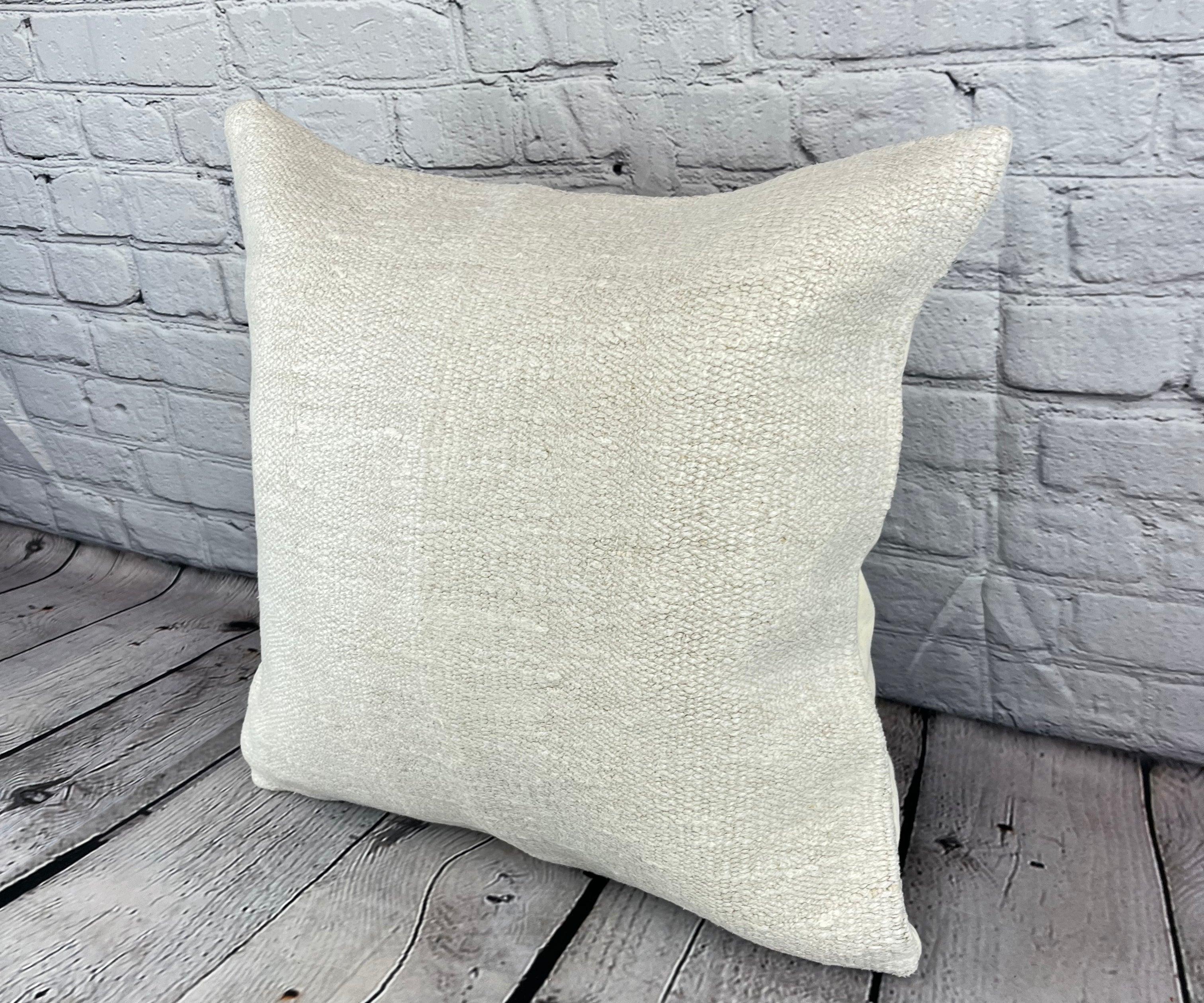 20 x 20 Hemp Pillow Turkish Cushion Natural Grayish White Pillow Cushion Cover #6592 Elevate your home decor with our Hemp Pillow Turkish Cushion. This exquisite pillow cover, meticulously handwoven, adds a touch of elegance and sophistication to