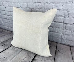 20 x 20 Hemp Turkish Cushion Natural Grayish White Pillow Cushion Cover #6594