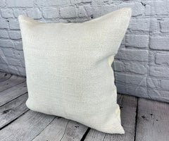 20 x 20 Hemp Turkish Cushion Natural Grayish White Pillow Cushion Cover #6595