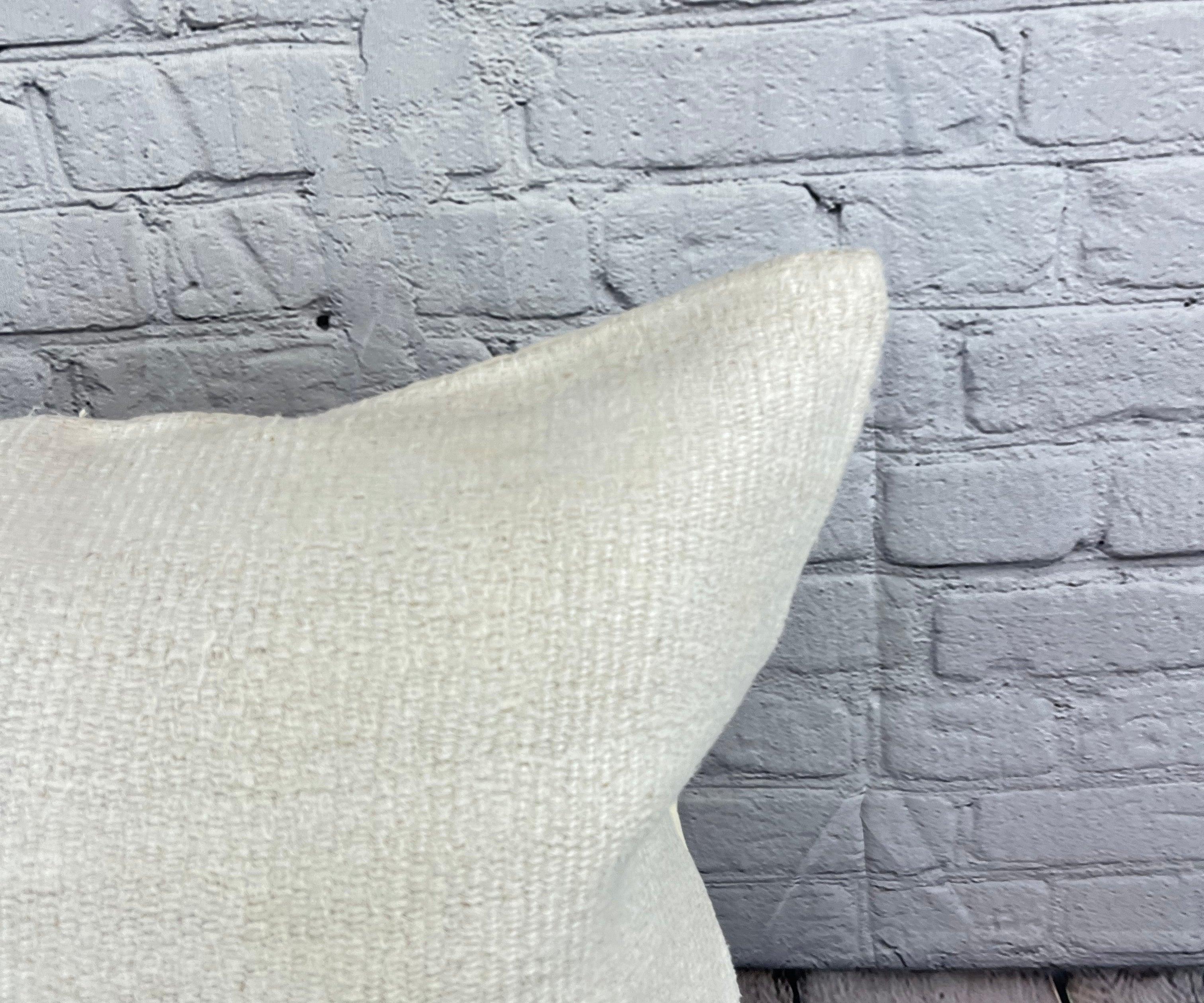 Turc Coussin de coussin turc à ourlet 20 x 20, blanc naturel grisâtre, couvercle n° 6595 en vente