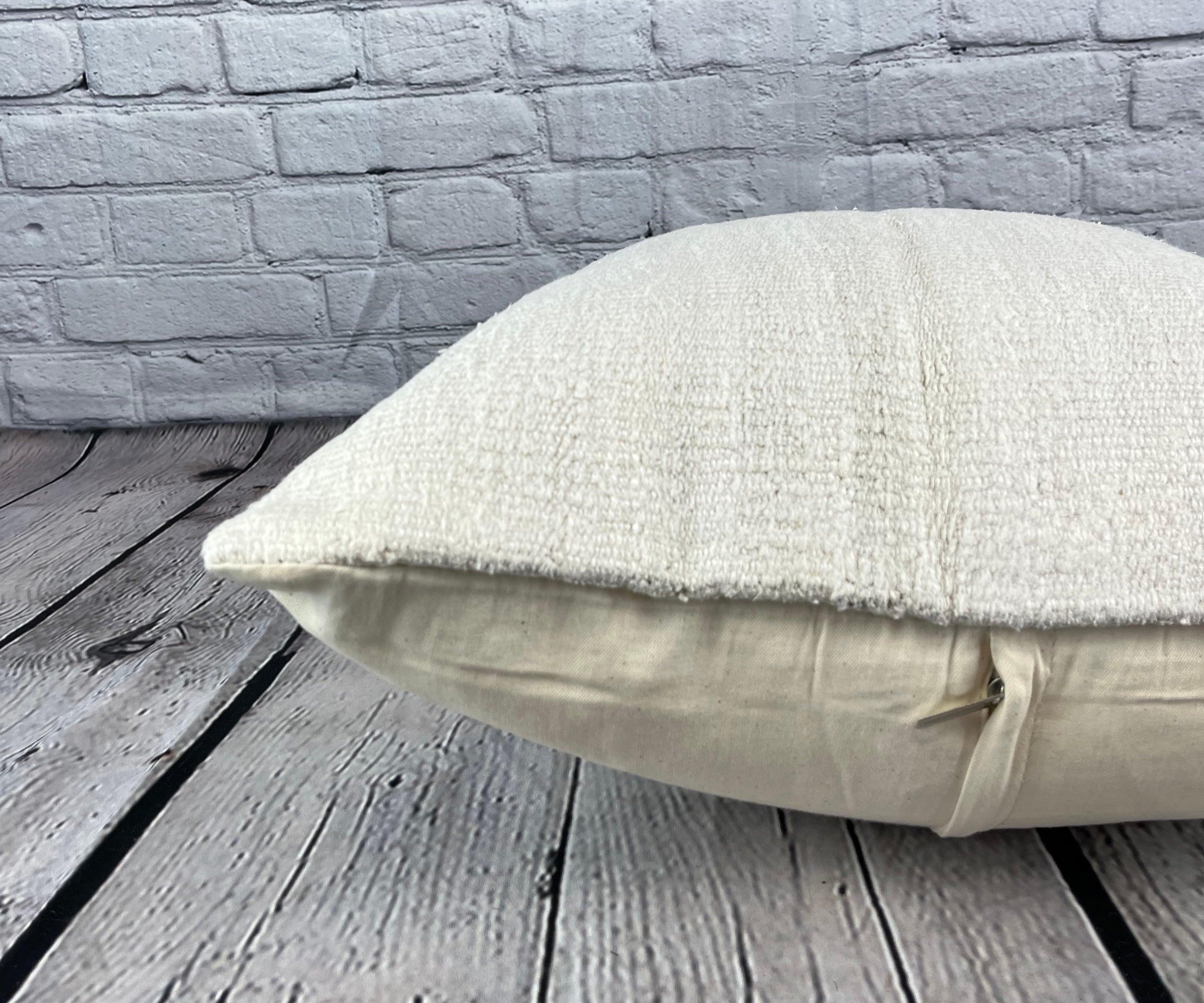 20 x 20 Hemp Turkish Cushion Natural Grayish White Pillow Cushion Cover #6597 In New Condition For Sale In Houston, TX