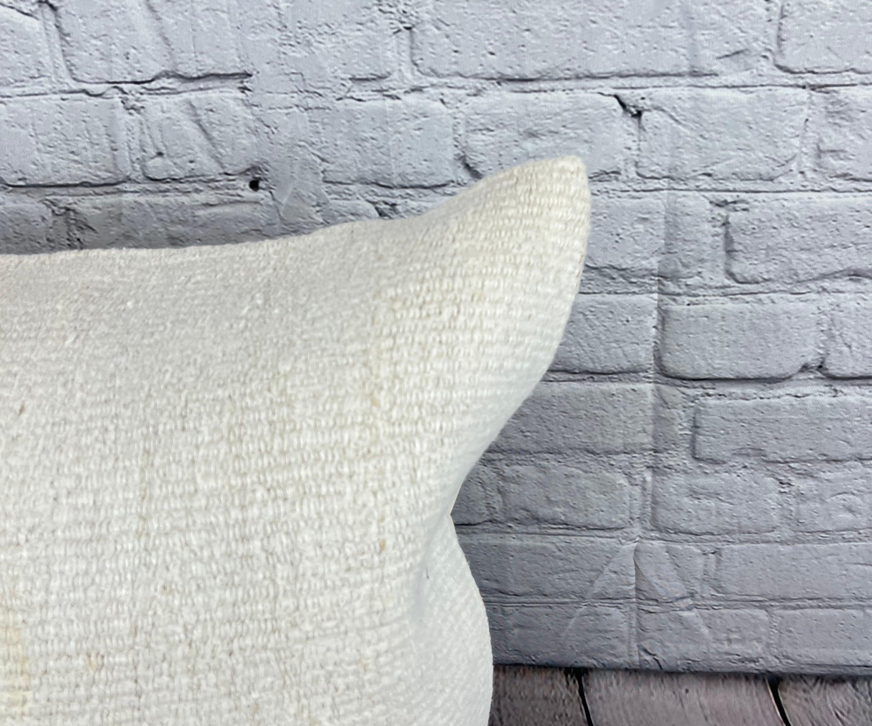 Turco Cuscino turco in canapa 20 x 20 Nature grigio-bianco Copricuscino #6600 in vendita