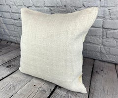 20 x 20 Hemp Turkish Cushion Natural Grayish White Pillow Cushion Cover #6605