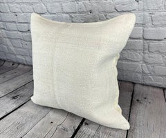 20 x 20 Hemp Turkish Cushion Natural Grayish White Pillow Cushion Cover #6606