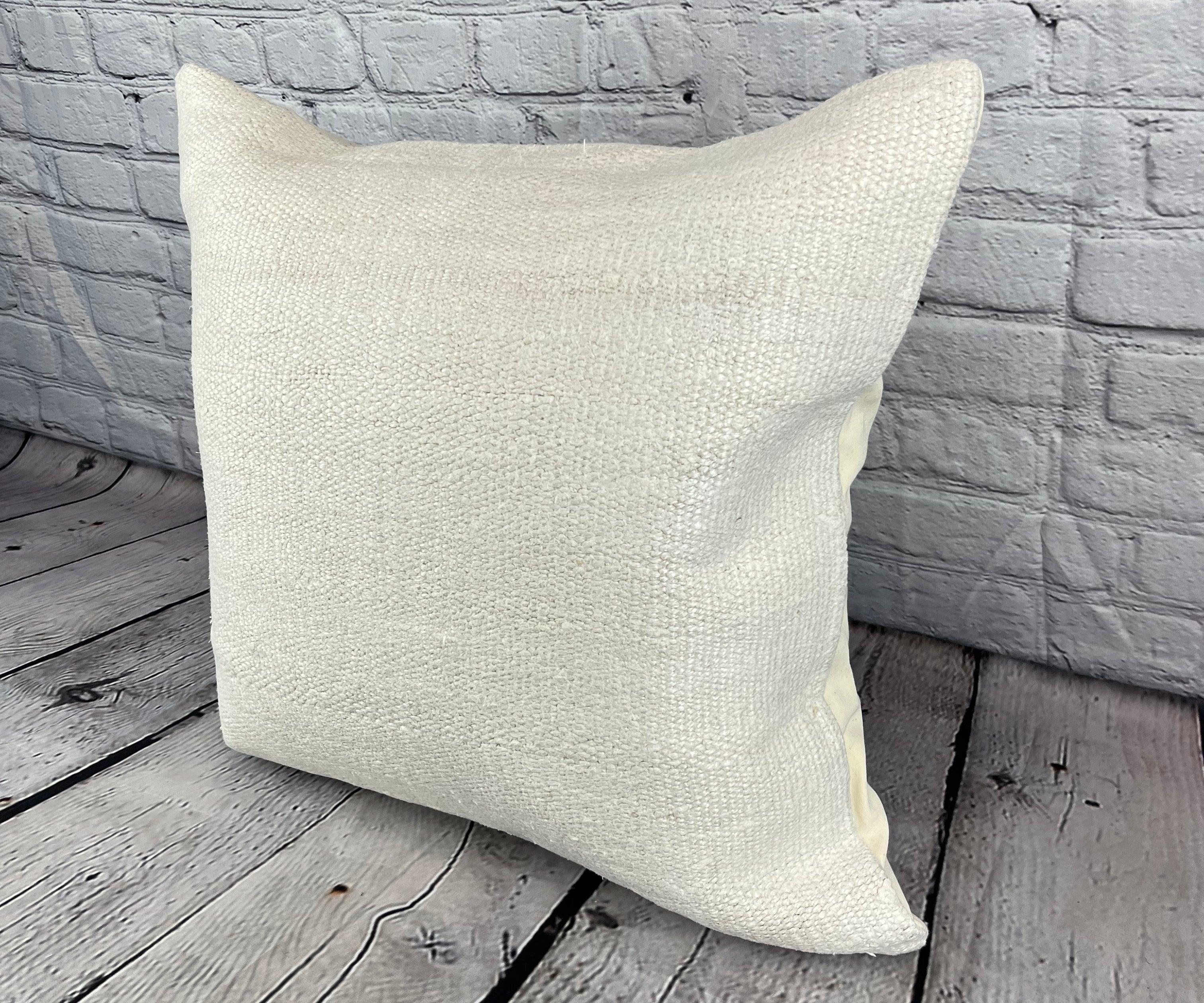 20 x 20 Hemp Pillow Turkish Cushion Natural Grayish White Pillow Cushion Cover #6607 Elevate your home decor with our Hemp Pillow Turkish Cushion. This exquisite pillow cover, meticulously handwoven, adds a touch of elegance and sophistication to