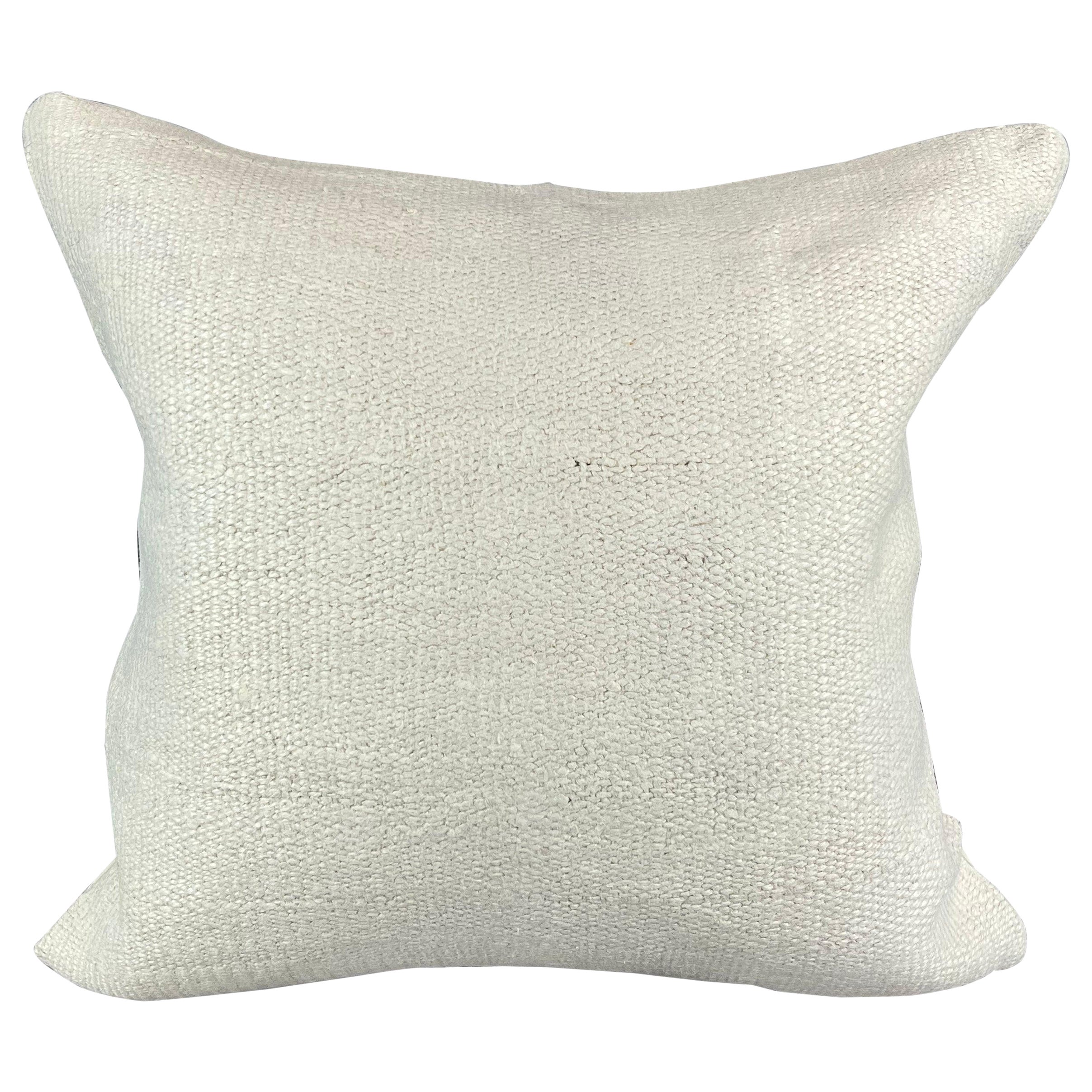 20 x 20 Cojín Turco de Cáñamo Natural Grisáceo Blanco Funda de Cojín #6608