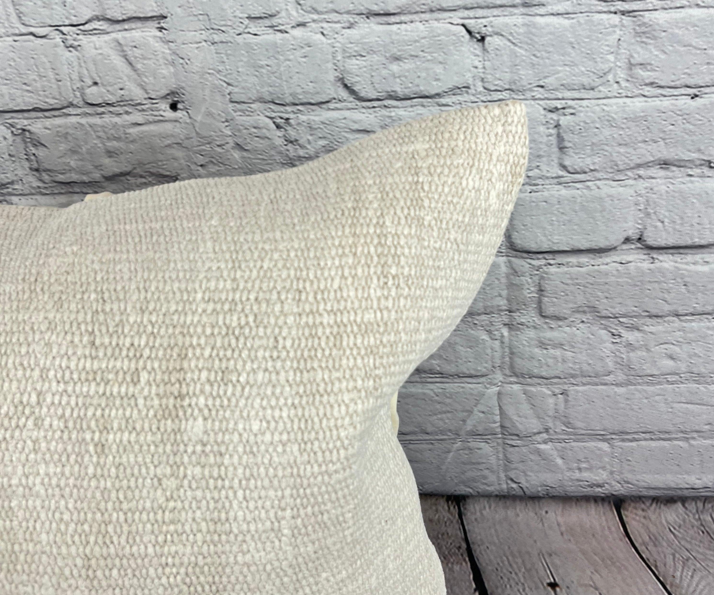 Turco Cuscino turco in canapa 20 x 20 Nature grigio-bianco Copricuscino #6611 in vendita