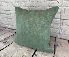 20 x 20 Hemp Turkish Cushion Natural Greenish Grey Pillow Cushion Cover #6358