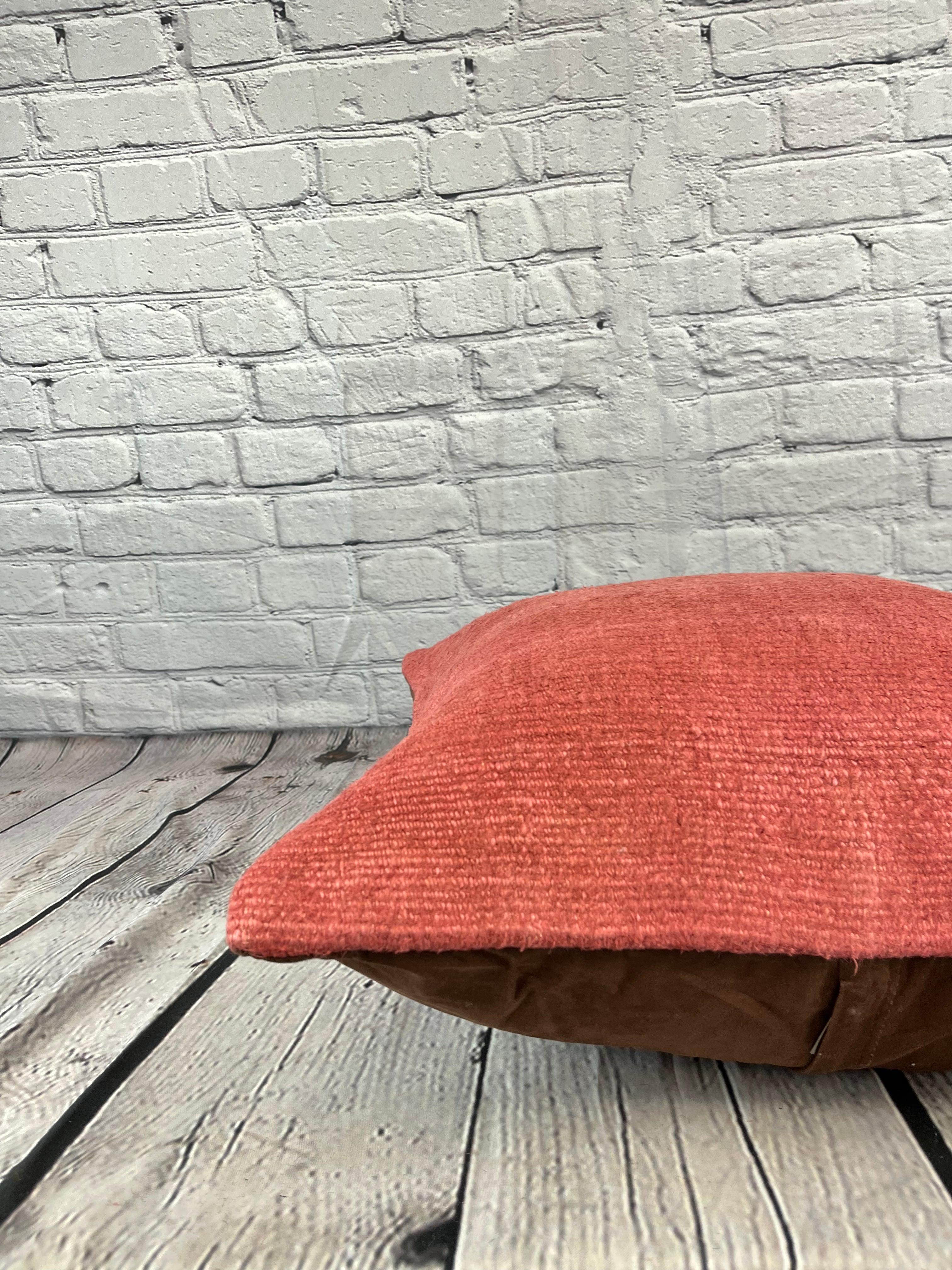 20 x 20 Hemp Türkisches Kissen, natürliches rosa-rotes Kissen, Kissen-Kissenbezug #6455 im Zustand „Neu“ im Angebot in Houston, TX