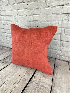 20 x 20 Hemp Turkish Cushion Natural Pinkish Red Pillow Cushion Cover #6457