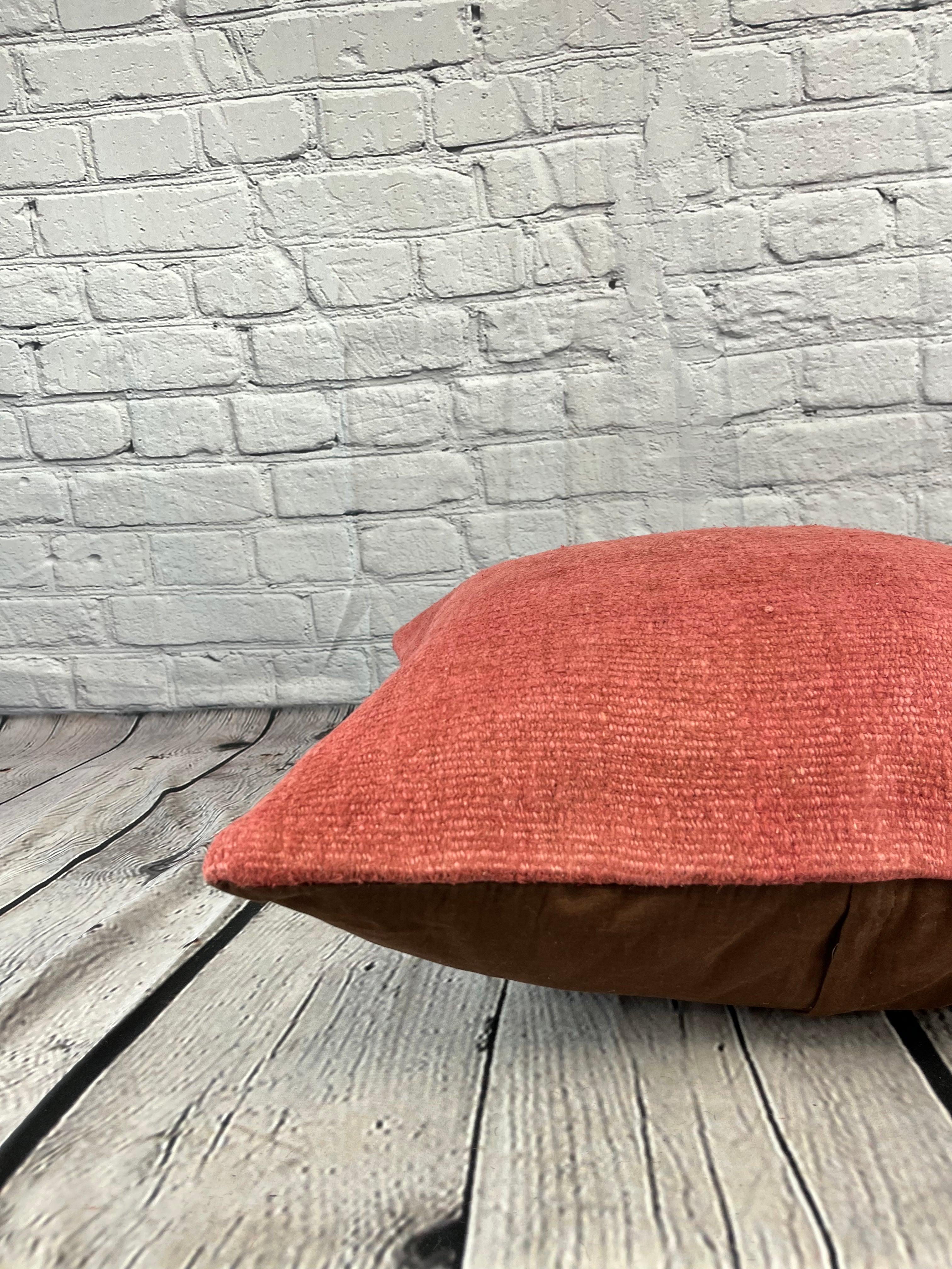 20 x 20 Hemp Türkisches Kissen, natürliches rosa-rotes Kissen, Kissen-Kissenbezug #6457 im Zustand „Neu“ im Angebot in Houston, TX
