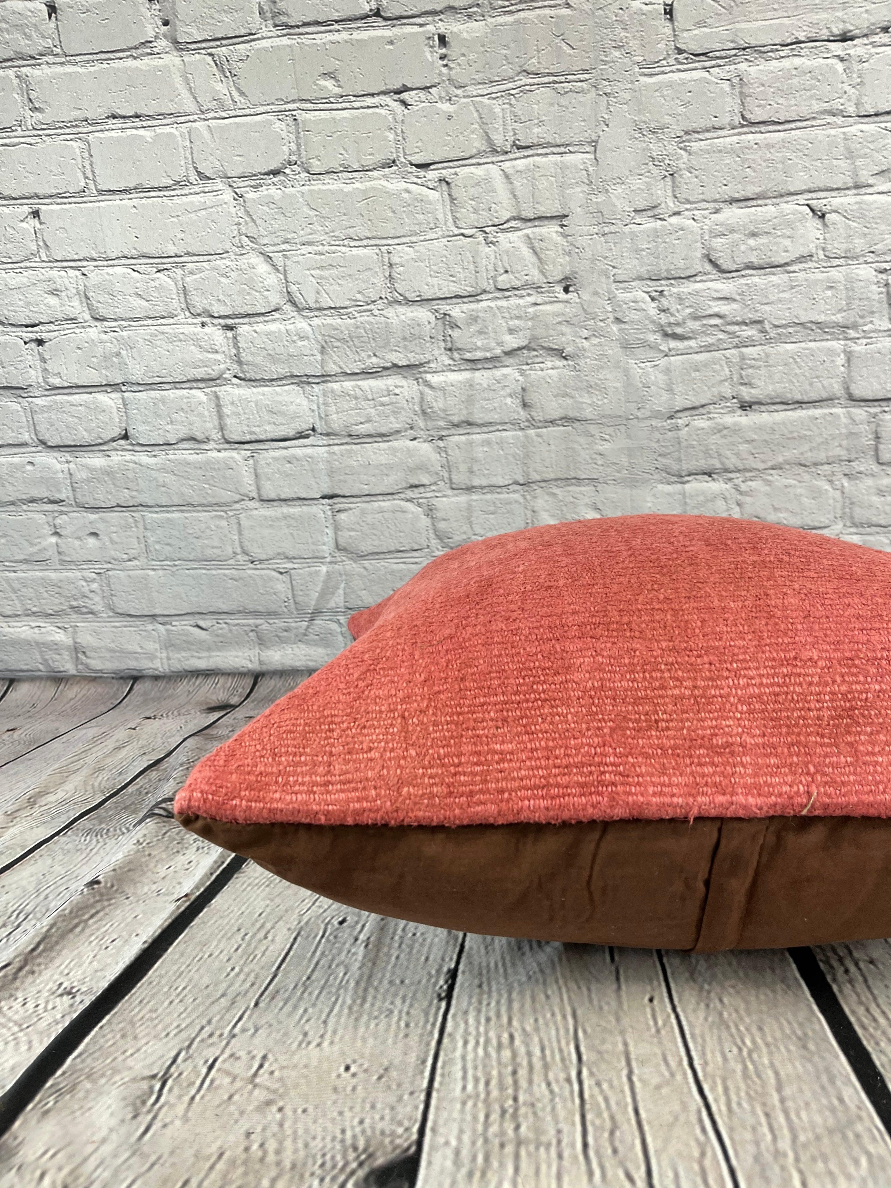 20 x 20 Hemp Türkisches Kissen, natürliches rosa-rotes Kissen, Kissen-Kissenbezug #6458 im Zustand „Neu“ im Angebot in Houston, TX