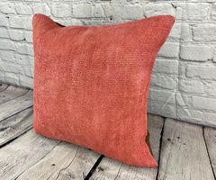 20 x 20 Hemp Turkish Cushion Natural Pinkish Red Pillow Cushion Cover #6465