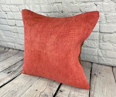 20 x 20 Hemp Turkish Cushion Natural Pinkish Red Pillow Cushion Cover #6466