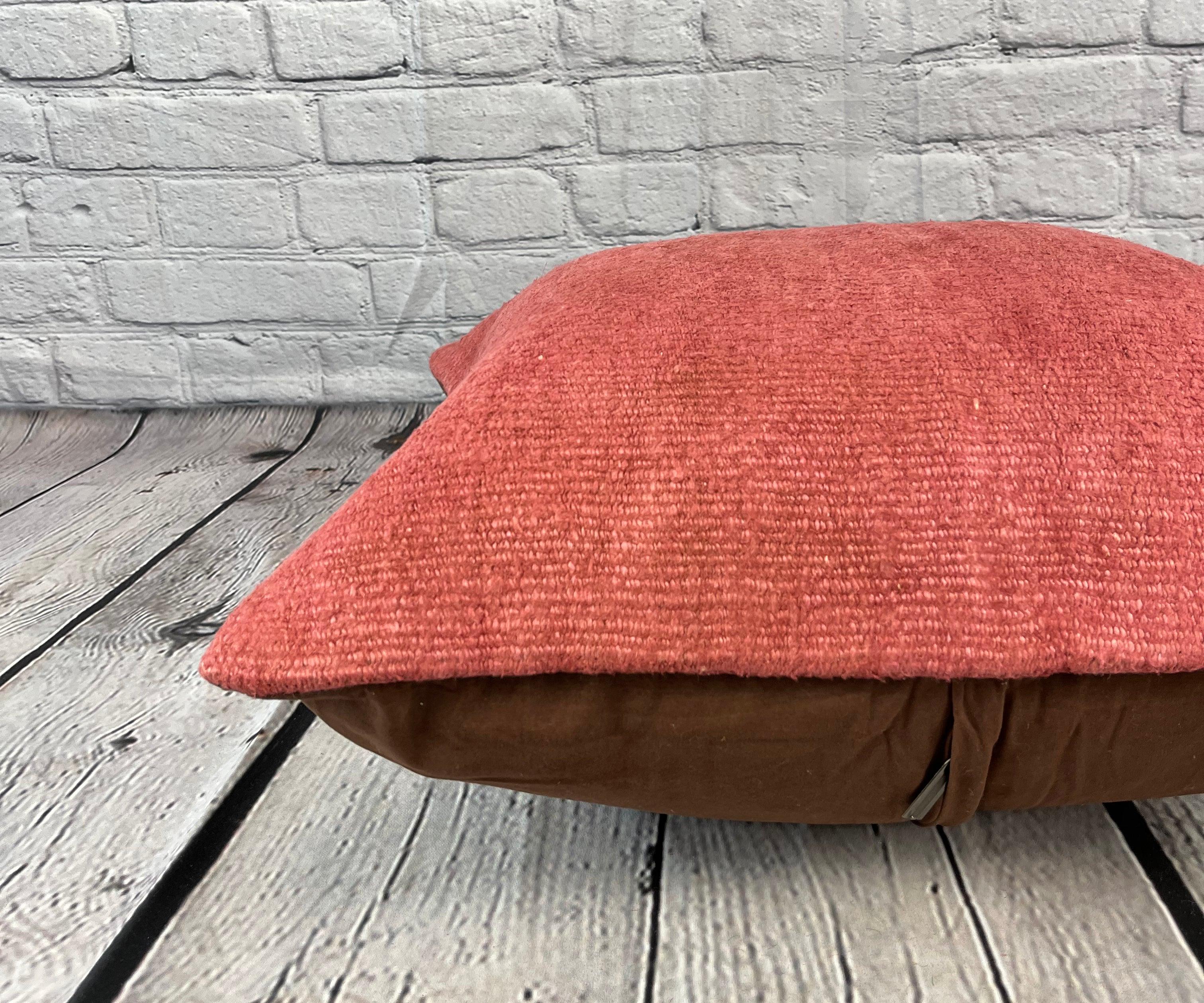 20 x 20 Hemp Türkisches Kissen, natürliches rosa-rotes Kissen, Kissen-Kissenbezug #6470 im Zustand „Neu“ im Angebot in Houston, TX