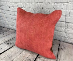 20 x 20 Hemp Turkish Cushion Natural Pinkish Red Pillow Cushion Cover #6473