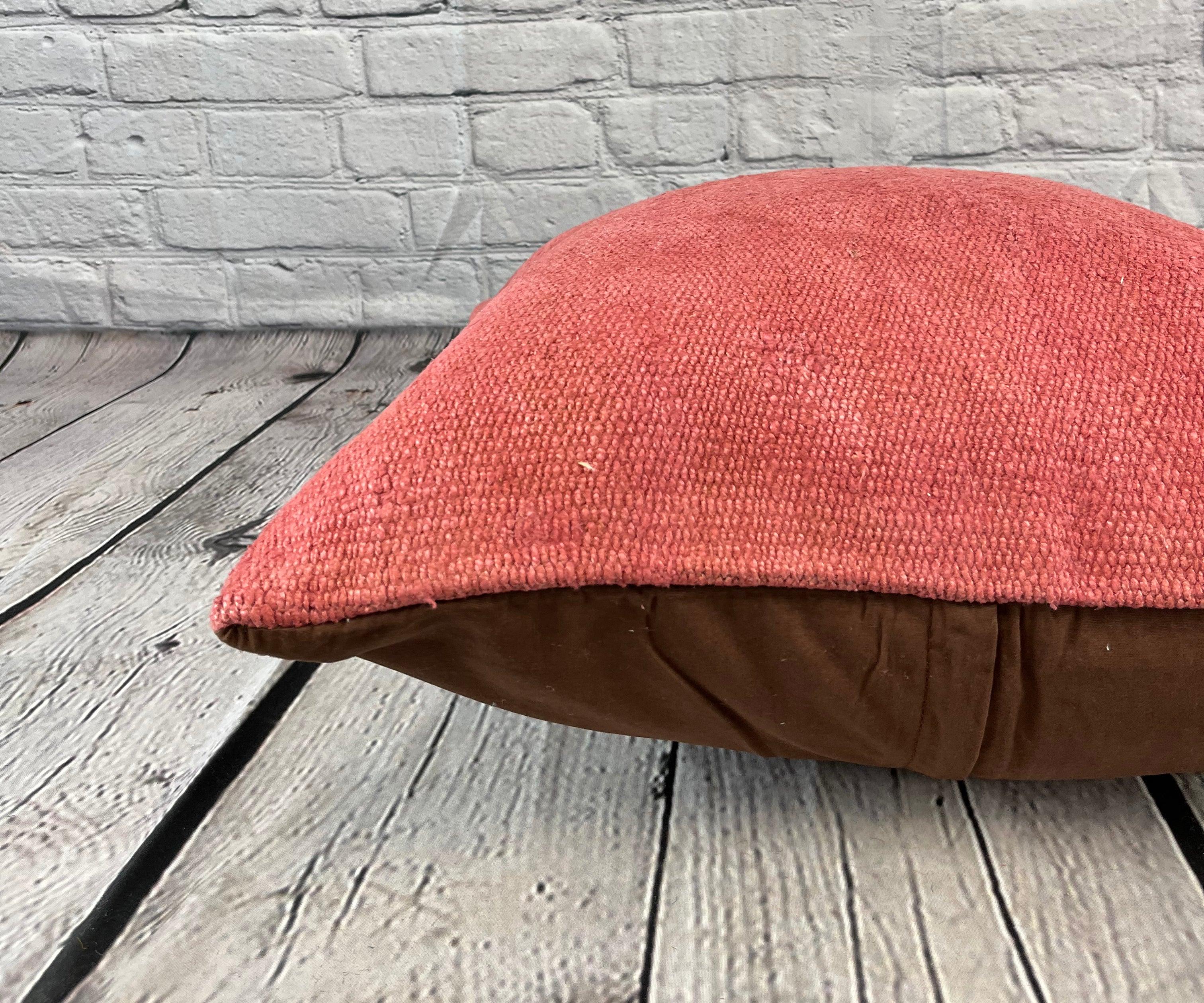 20 x 20 Hemp Türkisches Kissen, natürliches rosa-rotes Kissen, Kissen-Kissenbezug #6473 im Zustand „Neu“ im Angebot in Houston, TX