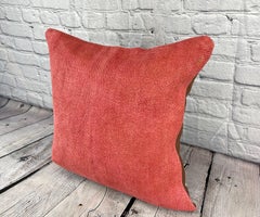 20 x 20 Hemp Turkish Cushion Natural Pinkish Red Pillow Cushion Cover #6475