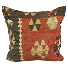 20 x 20 Kilim Pillow Turkish Cushion Natural Brown Pillow Cushion Cover #6772